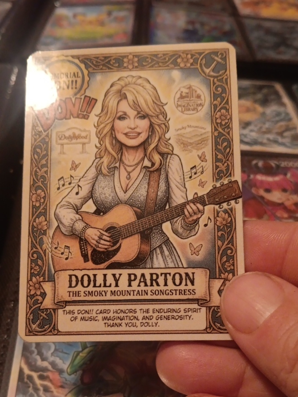 Dolly Parton Illustrated Card Print - Cream and Brown